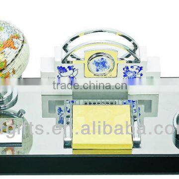 200pcs Wood Globe & Name Card & Pen Holder Office Stationary Desktop Set-a6