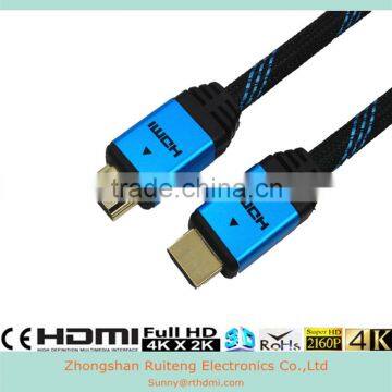 blue V2.0 hdmi cable with ethernet and gold connector support 3D and 4k