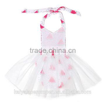 2016 Hot Sale Baby Ruffle Watermelon Printed Romper Backless Girls Fashion Breathable Romper photo-2