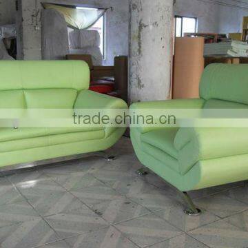 2013 new Living room 1 23 furniture modern sofa set genuine leather chair loveseat sofa set 3 peice fresh green Leather 9067-5