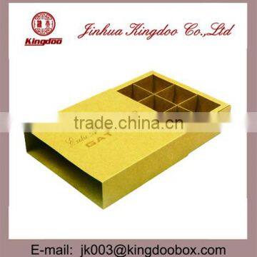 Jinhua Supplier Gold Rectangular Handmade Paper Chocolate Gift Box with tray and Sleeve