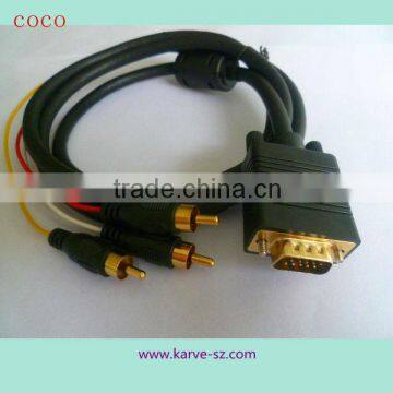super quality VGA to 3RCA AV cable
