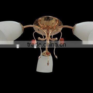 Opal glass golden round base ceiling chandelier lighting fittings 8318-3