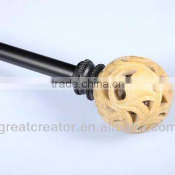 28-48" Great Creator Home Decor Curtain Rods With Ivory Open Work Ball Curtain Finials