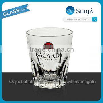 SH368 Bacardi wine glass cups business gift drinking wine whisky glass cup glasses machine pressed whiskey cup glass