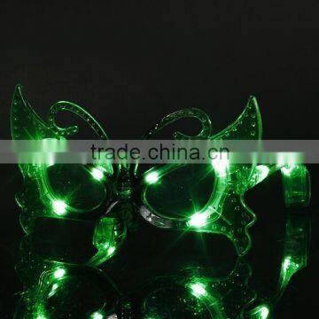 Brand New Red Butterfly Sparkle Color LED Light Up Flashing Glass Glasses Club Glow Party Gift