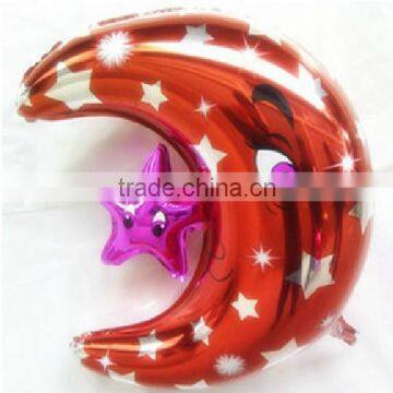 2015 hot sale moon with star shape foil balloon for Valentine's Day ,party /weeding Party/ flower shape balloon