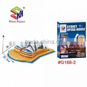 DIY art paper 3d puzzle making Sydney Opera house toy