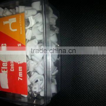 Supply white circle nail cable clamps 9mm packaging as customer requested