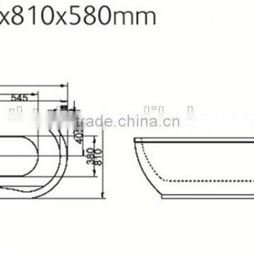 SUNZOOM Peanut Bathtub,oval Embeded Acrylic Bathtub,elliptical Acrylic Free Standing Bathtub photo-2