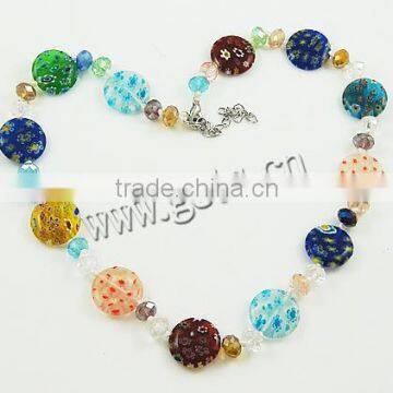 8x6mm 17x4mm With Millefiori Crystal Millefiori Crystal Necklace