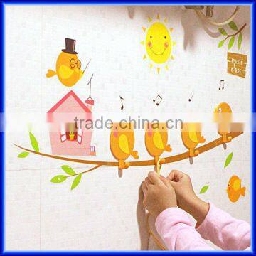 DIY decorative self-adhesive wall sticker hooks for children, plastic wall sticky/sticker clothes j hook vacuum suction hooks