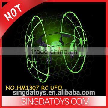 Four Axis HM1307 2.4G Glow In The Dark RC Quadcopter with protective ring anti-throw fluorescence