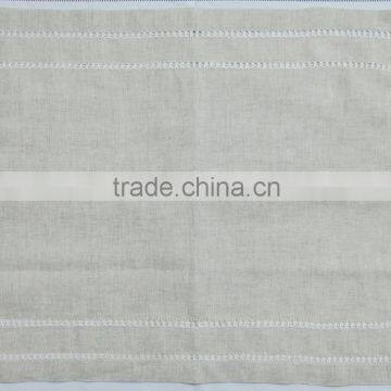 Double hemstitch natural linen placemat