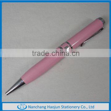 Wholesale Pink Metal Ball Pen With Fancy Middle Ring,Novelty Fat Metal Ballpoint Pens