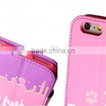 Lovely Cats Pattern Mobile Phone Case Flip Wallet Phone Case For IPhone 6 photo-2