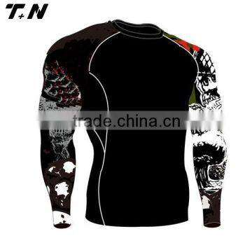 Sublimated Printed Men Black Mma Rash Guard and Tight photo-6