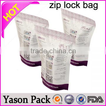 Yason 2015 China PVC bagzip lock plastic packaging bag zipper 3 three side seal bag