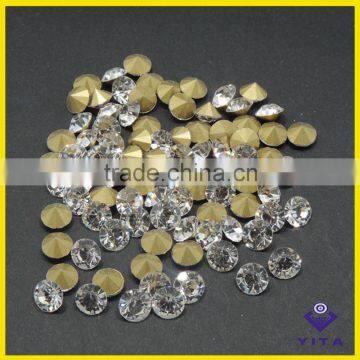 Big Size White Machine Cut Glass Chaton Crystal Point Back Rhinestone for Jewelry photo-4