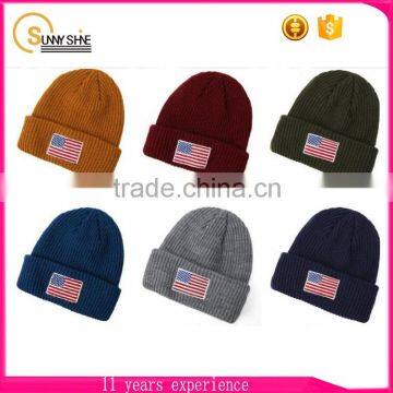 High Quality American Beanie Hat Custom Knitted Beanie