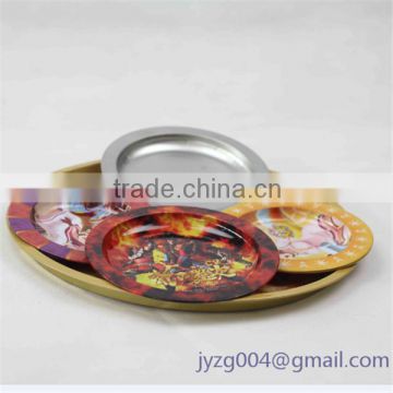 OEM printed matal promotion tray round tin tray