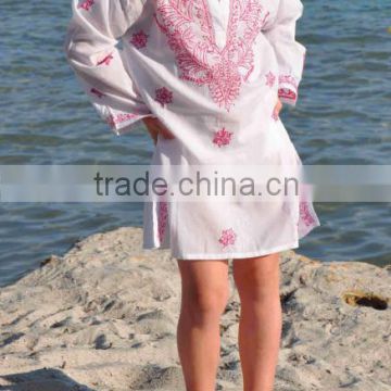 Kids Indian Kurta Tunic Handmade Chiken Beach Tunic Top from India