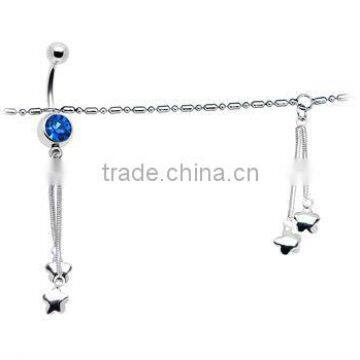 Blue Gem Star Chain Dangle Belly Chain