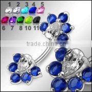 Crystal 316L Eyebrow ring Crystal Body Jewelry