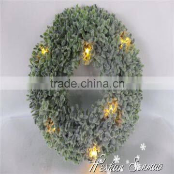 wall decoration artificial led topiary wreath with battery