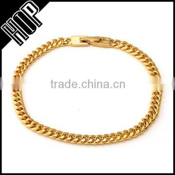 Hip Hop 18k Gold Miami Cuban Chain Bracelet