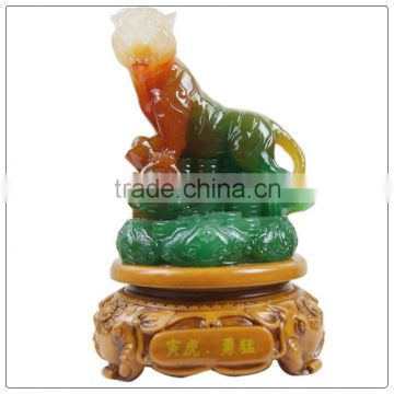 jade color resin tiger statue , fengshui tiger