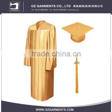 Unisex College Shiny Antique Gold Bachelor Graduation Gown