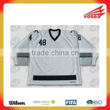 2015 Prduct Stylish Plain Gray 100% Polyester Ice Hockey Jersey For Men