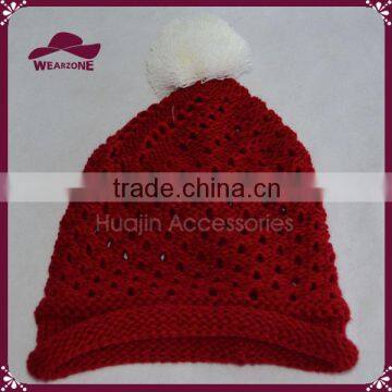 New Arrival Hot Selling Popular High Quality Winter Warm Hollow Out Cloched Knitted Hat For Girl