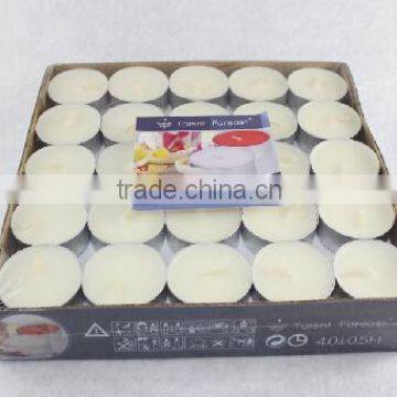 white unscented 13g tealight candle in Alu cup 50E