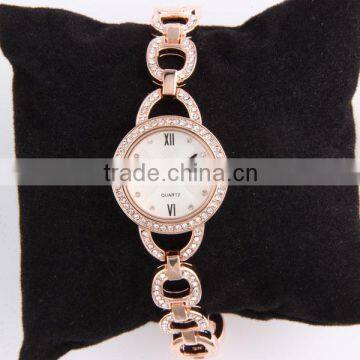 Elegance Good Quality Rose Gold Crystal Geneva Watch