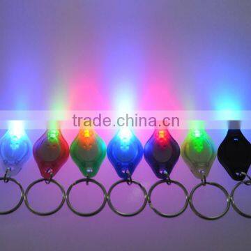 Plastic Multi-Color Light Promotional LED Keychain Light with CR2016 Battery