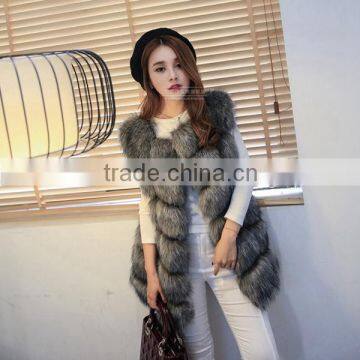 Ladies fashion faux fur vest mink fur coat