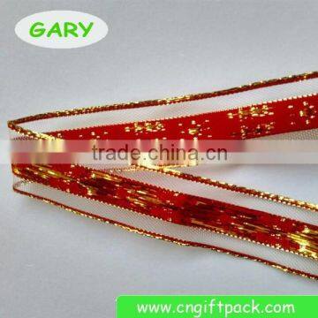1" Wire Edge Merry Christmas Ribbon Decorating Christmas Wired Ribbon photo-2