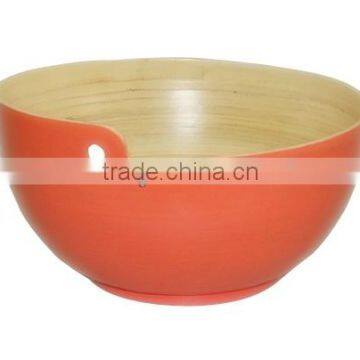 High quality Vietnam spun bamboo product orange outside vegetable design bowl