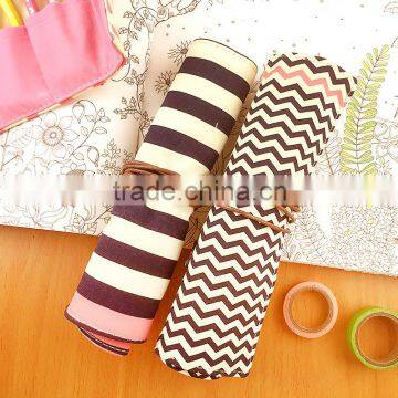 Chinese Made Pencil Bag Rolling Fold up Gift Pencil Bag;canvas Folding Gift Pencil Bag School Pencil Case Pen Bag photo-5