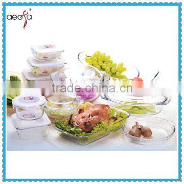 Heat Resistance Glass borosil clear glass lunch box with lock