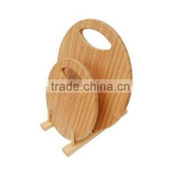 double bamboo chopping board with stand