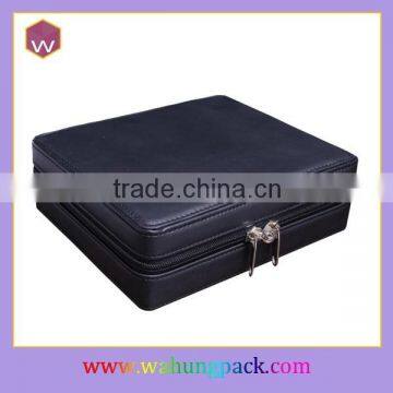 Black Luxury Lacquer Jewelry Box Packaging & Jewelry Safety Packaging Suitcase with Lock Wholesle