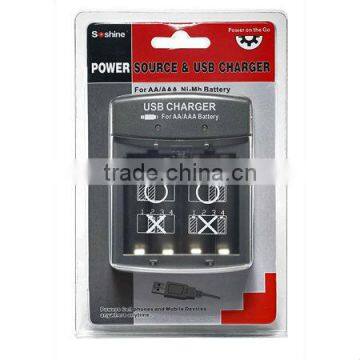 Soshine SC-S9 USB Battery Charger & Power Source AA/AAA