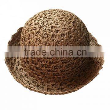 Cheap wholesale brown beach straw hat for children