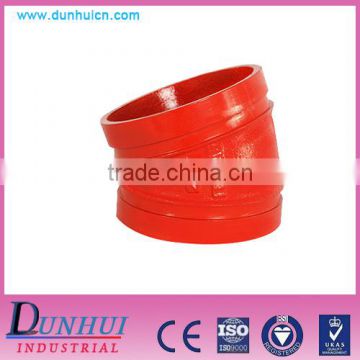 FM UL approved ductile iron 45 degree grooved fitting elbow