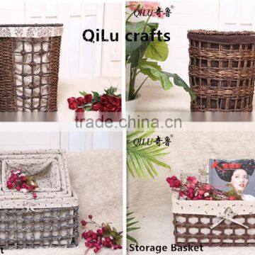 Natural Seagrass on Wire Frame Storage Basket photo-6