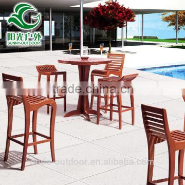 Good price cozy heavy wood outdoor furniture with bar table and chair