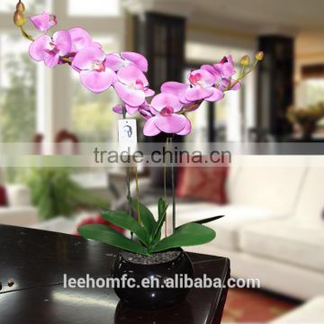 2015 real touch decorative artificial blossom orchids flower in pots